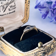 Load image into Gallery viewer, Art Deco 18ct Gold Sapphire and Diamond Ring