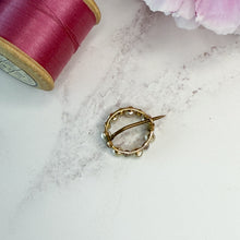 Load image into Gallery viewer, Edwardian 9ct Gold Pearl and Diamond Circlet Pin