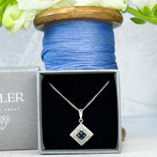Load image into Gallery viewer, 9ct White Gold Diamond and Sapphire Necklace