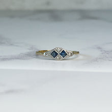 Load image into Gallery viewer, Art Deco 18ct Gold Sapphire and Diamond Ring