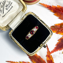 Load image into Gallery viewer, Edwardian Ruby & Old Cut Diamond Five Stone Diamond Ring