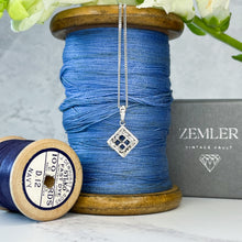 Load image into Gallery viewer, 9ct White Gold Diamond and Sapphire Necklace