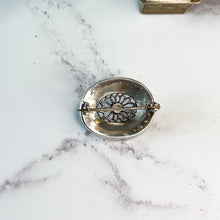 Load image into Gallery viewer, Blue Guilloché Enamel Oval Brooch