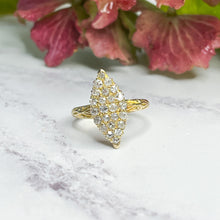Load image into Gallery viewer, Antique Old Cut Diamond Navette Cluster Ring