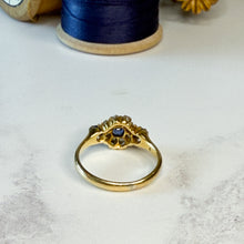 Load image into Gallery viewer, Victorian 18ct Gold Sapphire and Old Cut Diamond Cluster Ring
