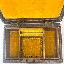 Load image into Gallery viewer, Mustard Yellow Velvet Lined Leather Jewellery Box