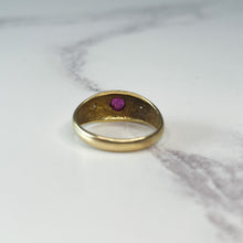 Load image into Gallery viewer, Antique Ruby & Diamond Gypsy Ring