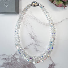 Load image into Gallery viewer, 1950s Aurora Borealis Crystal Beaded Two Row Necklace