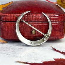Load image into Gallery viewer, Antique Paste Silver Crescent Moon Brooch