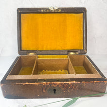 Load image into Gallery viewer, Mustard Yellow Velvet Lined Leather Jewellery Box