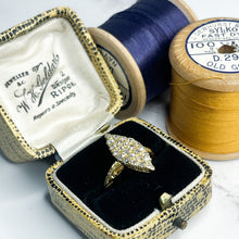 Load image into Gallery viewer, Antique Old Cut Diamond Navette Cluster Ring