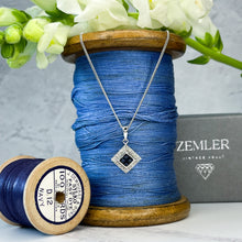 Load image into Gallery viewer, 9ct White Gold Diamond and Sapphire Necklace