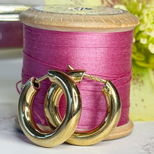 Load image into Gallery viewer, Vintage 9ct Gold Chubby Hoop Earrings