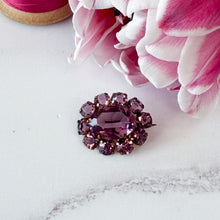 Load image into Gallery viewer, Victorian Amethyst Paste Lace Pin Brooch
