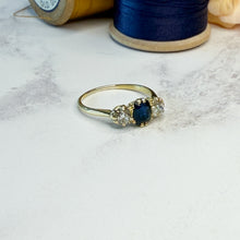 Load image into Gallery viewer, Early 20th Century Sapphire &amp; Old Cut Diamond Ring
