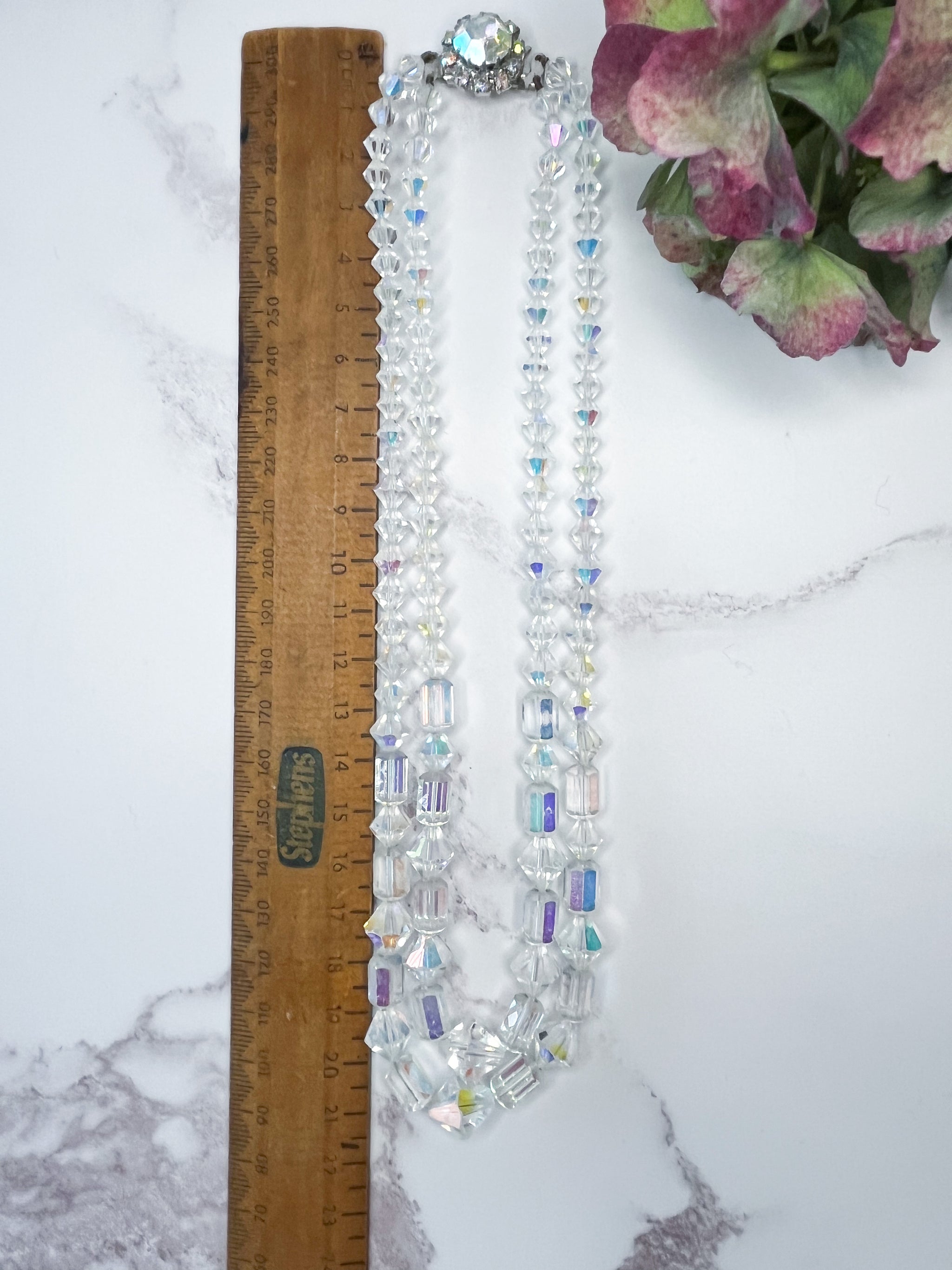 Collier Argent Grand Papillon Ajouré Avec Cristaux - Bijou Vintage Années 70/80 - Ancien Stock De Bijouterie
