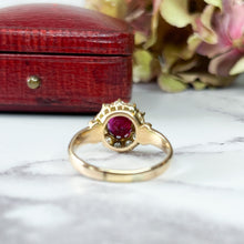 Load image into Gallery viewer, Edwardian Ruby &amp; Old Cut Diamond Cluster Ring
