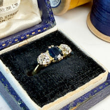 Load image into Gallery viewer, Early 20th Century Sapphire &amp; Old Cut Diamond Ring
