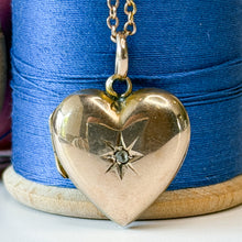Load image into Gallery viewer, Victorian 9ct Gold Front and Back Heart Shaped Locket Pendant
