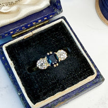 Load image into Gallery viewer, Early 20th Century Sapphire &amp; Old Cut Diamond Ring
